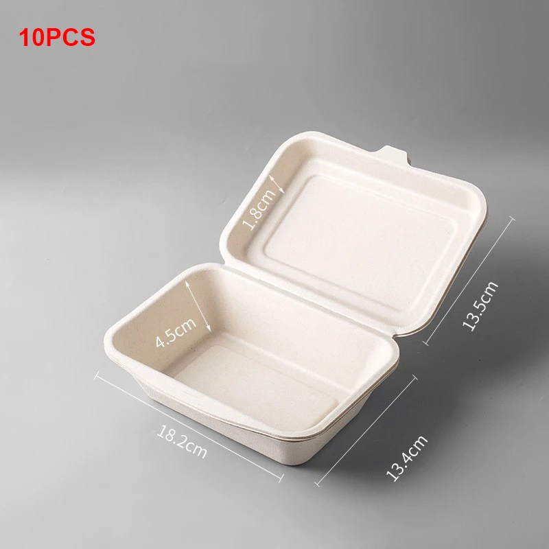 10pcs Disposable Packaging Lunch boxes, Food Containers for Vegetables, Fruit, Salad, Desserts, Cakes, Burgers, Microwave-Safe, Takeout, Picnic, Eco-Friendly Meal Prep Boxes - 图片 9