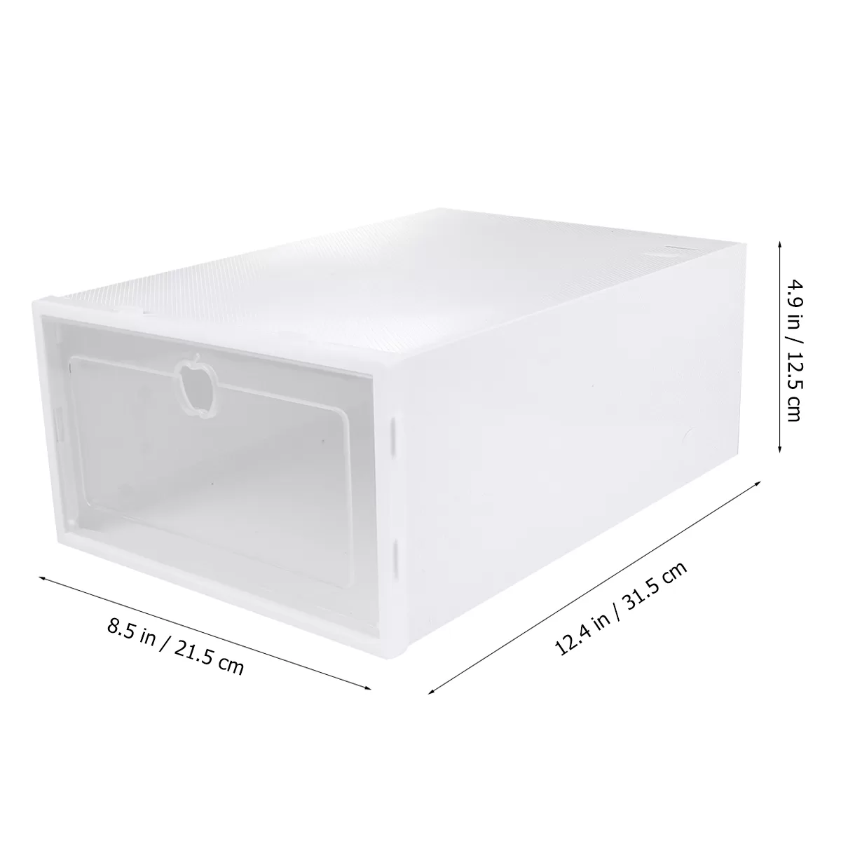 6PCS Thickened Drawer-Type Shoe Storage Boxes, Transparent Stackable Shoe Organizer for Closet Display, Dustproof & Moisture-Resistant Shoe Containers for Heels, Sneakers, Boots (White, Random Frame Color)