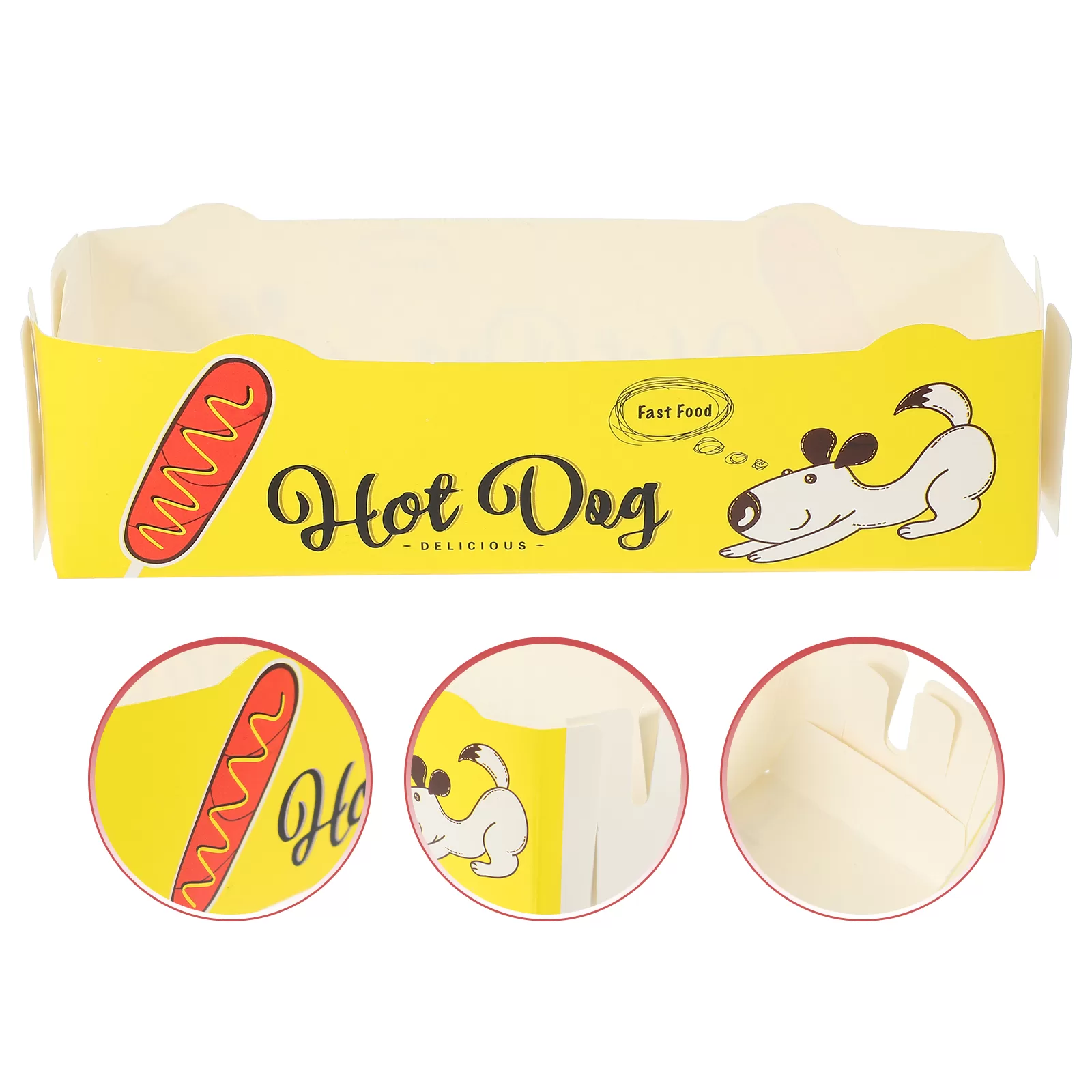 50 Pack Foldable Disposable Paper Food Trays Coated Snack Boxes for Hot Dogs Fries Chicken Nachos Popcorn Festival Picnic Catering Use 6