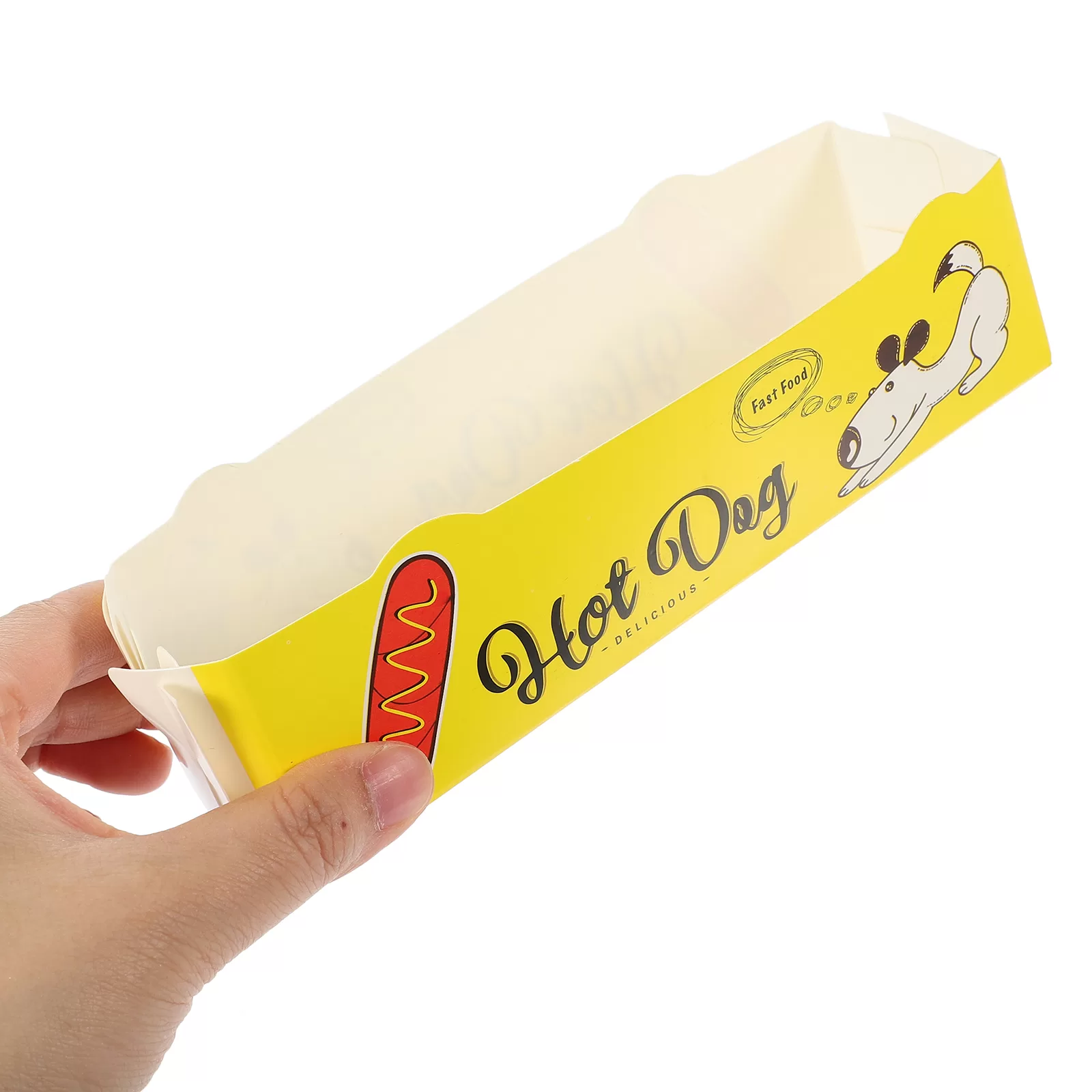 50 Pack Foldable Disposable Paper Food Trays Coated Snack Boxes for Hot Dogs Fries Chicken Nachos Popcorn Festival Picnic Catering Use 7