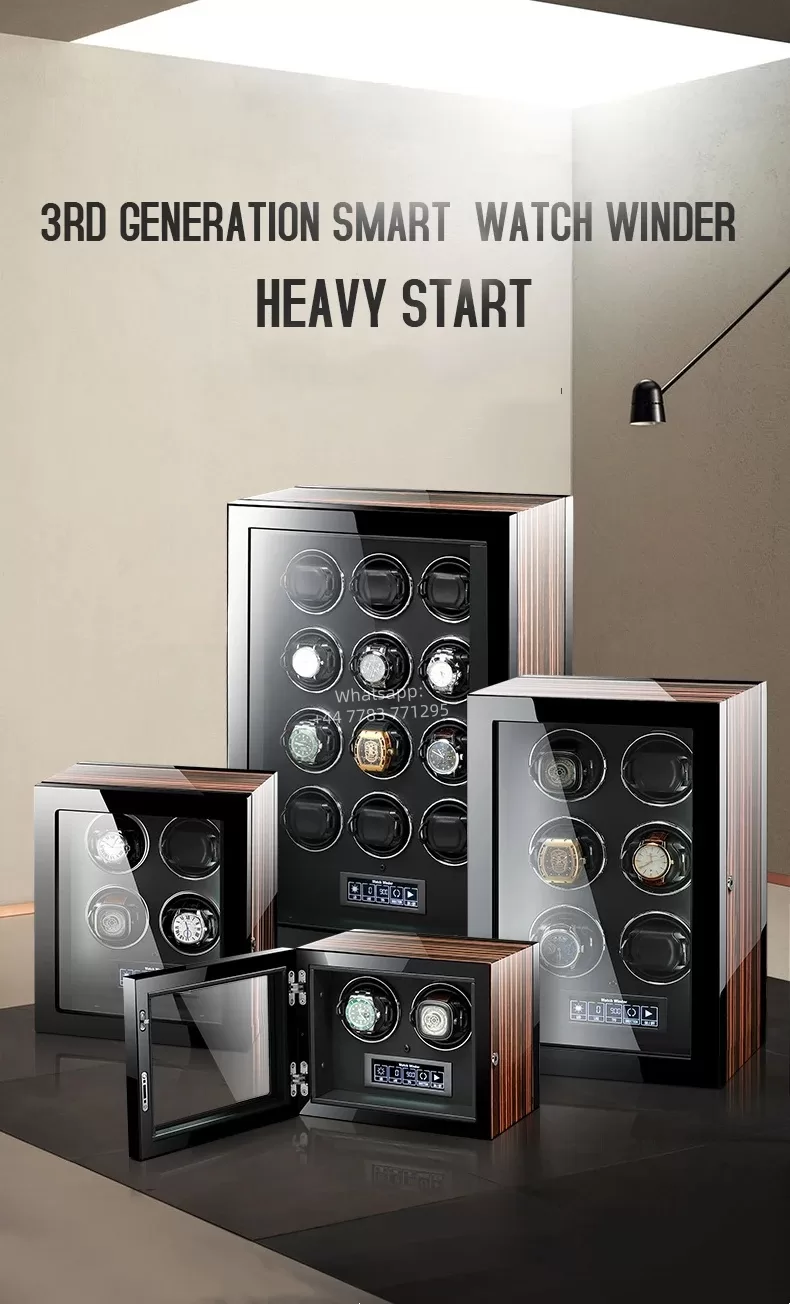 Luxury 4-Slot Automatic Watch Winder with Silent Mabuchi Motor, Touch Screen Display, W... - SKU LAWW1026 - UGI Packaging