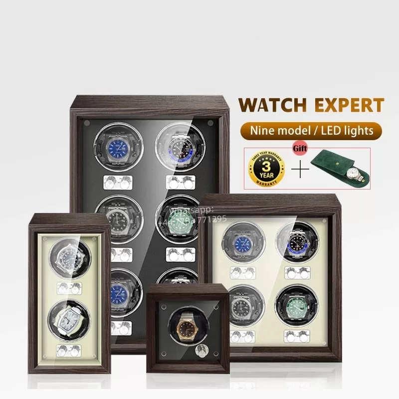 Luxury 4-Slot Automatic Watch Winder with Silent Mabuchi Motor, Touch Screen Display, W... - SKU LAWW1026 - UGI Packaging