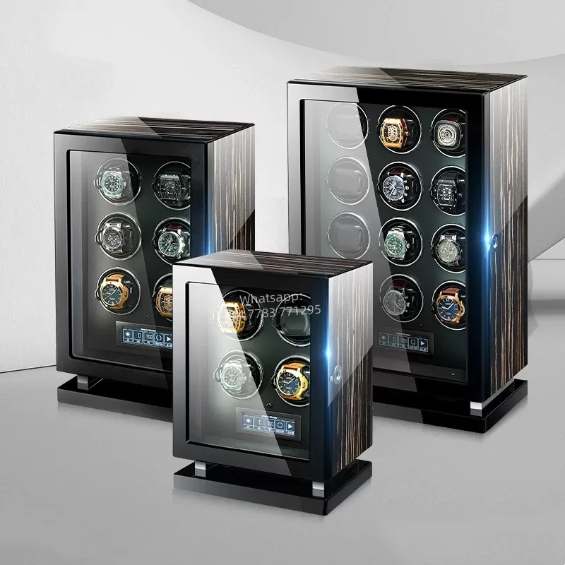 Luxury 4-Slot Automatic Watch Winder with Silent Mabuchi Motor, Touch Screen Display, W... - SKU LAWW1026 - UGI Packaging