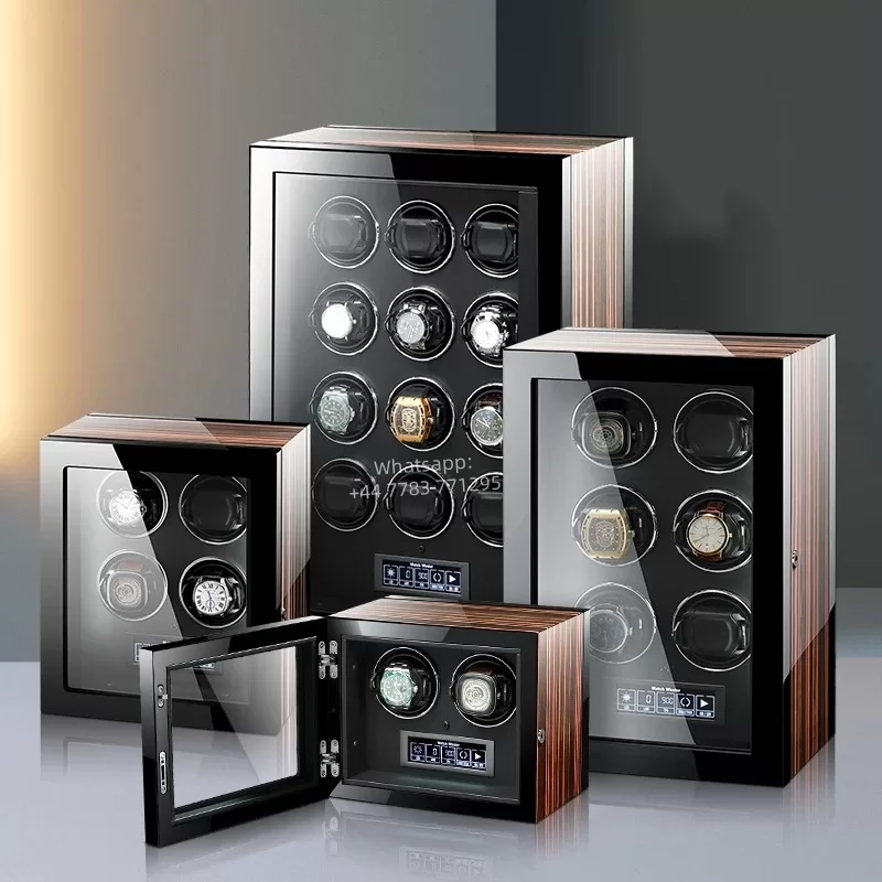 Luxury 4-Slot Automatic Watch Winder with Silent Mabuchi Motor, Touch Screen Display, W... - SKU LAWW1026 - UGI Packaging