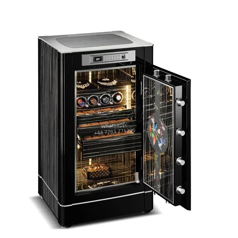 Luxury Leather Watch Winder Safe with 4-Slot Storage, Fingerprint Unlock, Fireproof &am... - SKU LAWW1820 - UGI Packaging