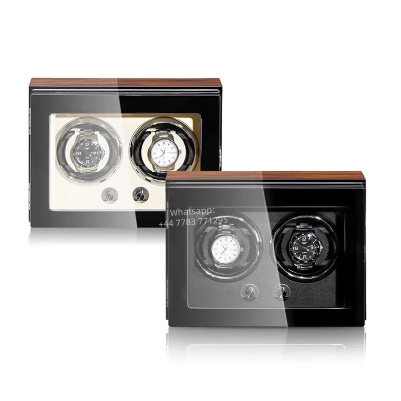 Large Capacity Automatic Watch Winder Cabinet with Piano Lacquer Finish, Rectangular Wooden Multifunction Storage Box for Mechanical Watches, Jewelry & Timepieces, OEM/ODM Customizable, CE Certified - 图片 2