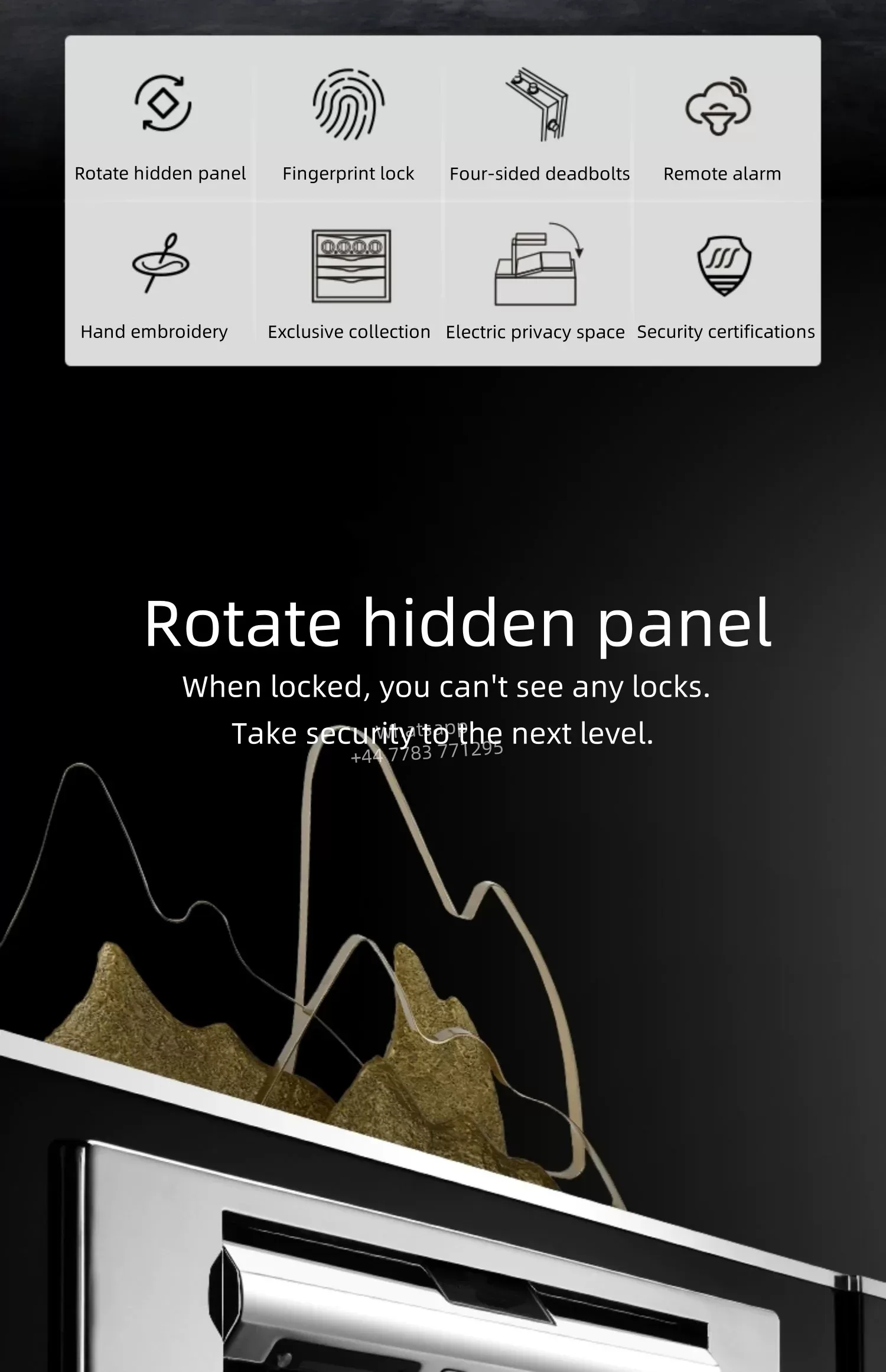 Luxury Leather Watch Winder Safe with 4-Slot Storage, Fingerprint Unlock, Fireproof &am... - SKU LAWW1820 - UGI Packaging