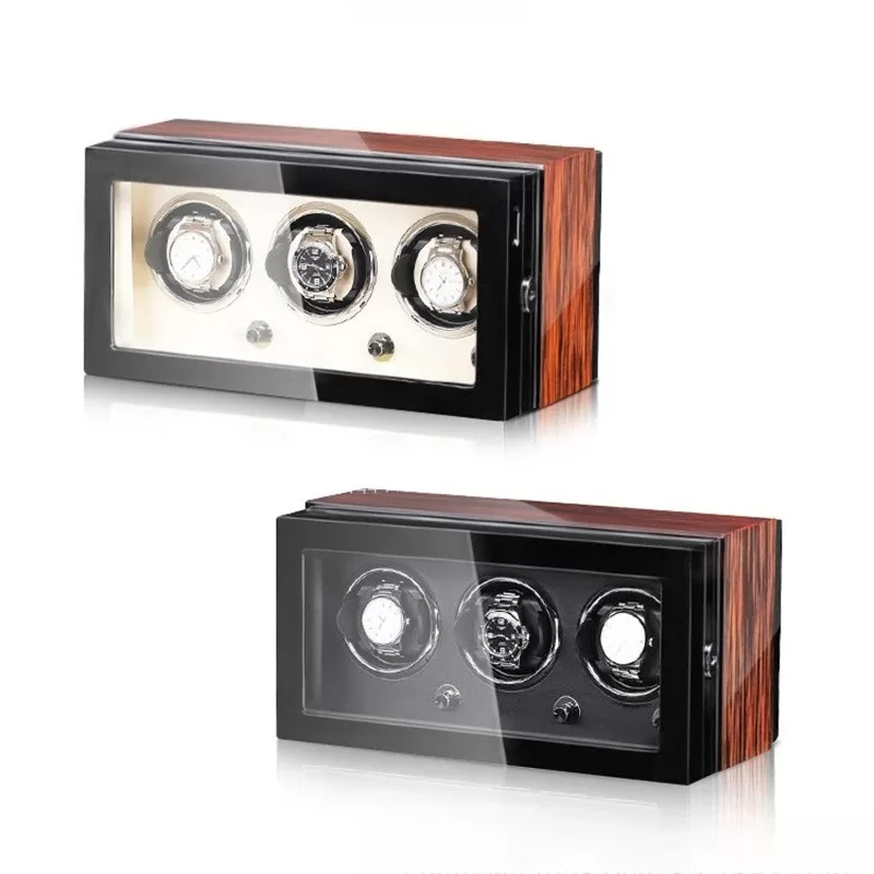 Large Capacity Automatic Watch Winder Cabinet with Piano Lacquer Finish, Rectangular Wooden Multifunction Storage Box for Mechanical Watches, Jewelry & Timepieces, OEM/ODM Customizable, CE Certified - 图片 3