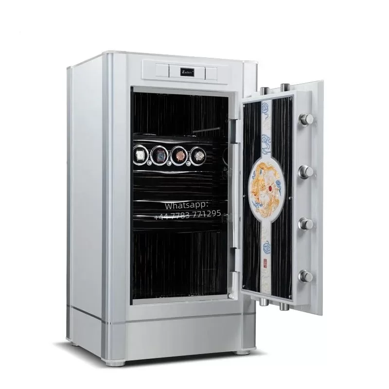 Luxury Leather Watch Winder Safe with 4-Slot Storage, Fingerprint Unlock, Fireproof &am... - SKU LAWW1820 - UGI Packaging