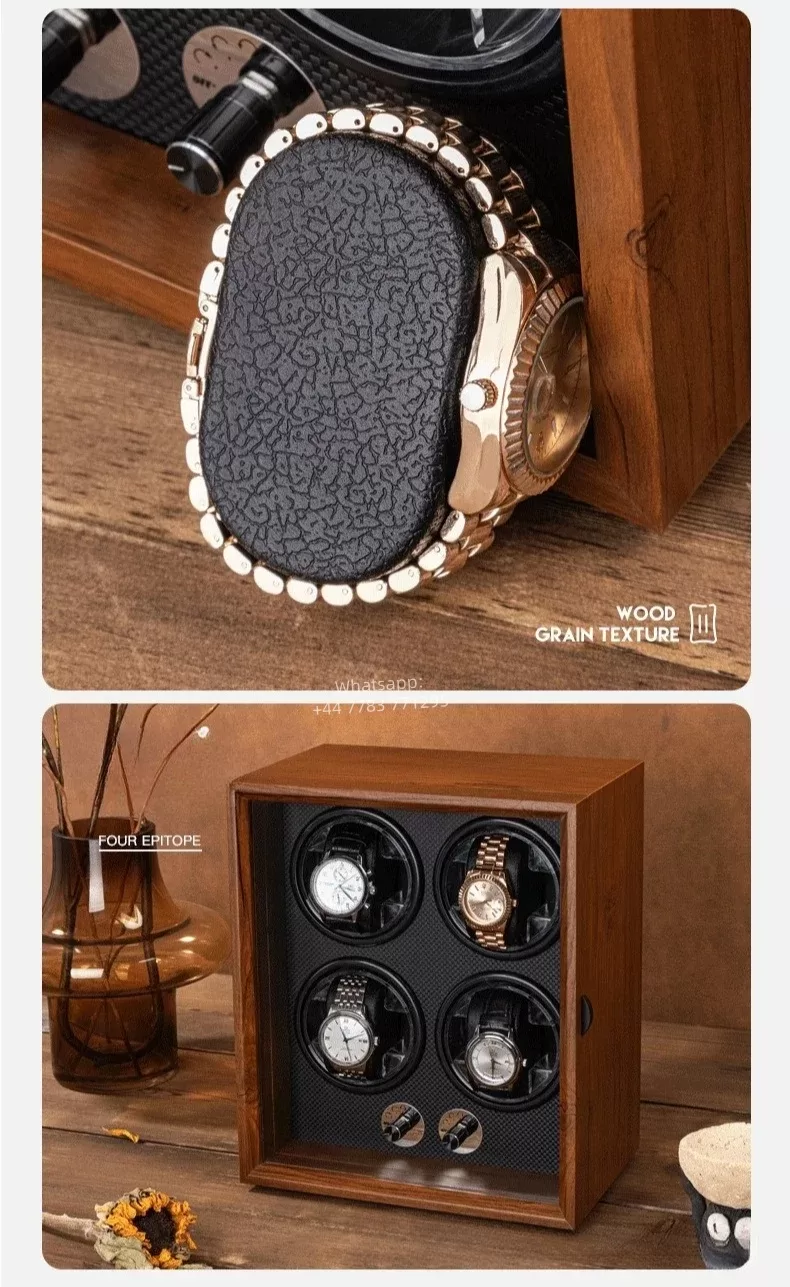 Luxury 1,2,4,6-Slot Wooden Automatic Watch Winder Box with Clear Glass Display, Custom ... - SKU LAWW0855 - UGI Packaging