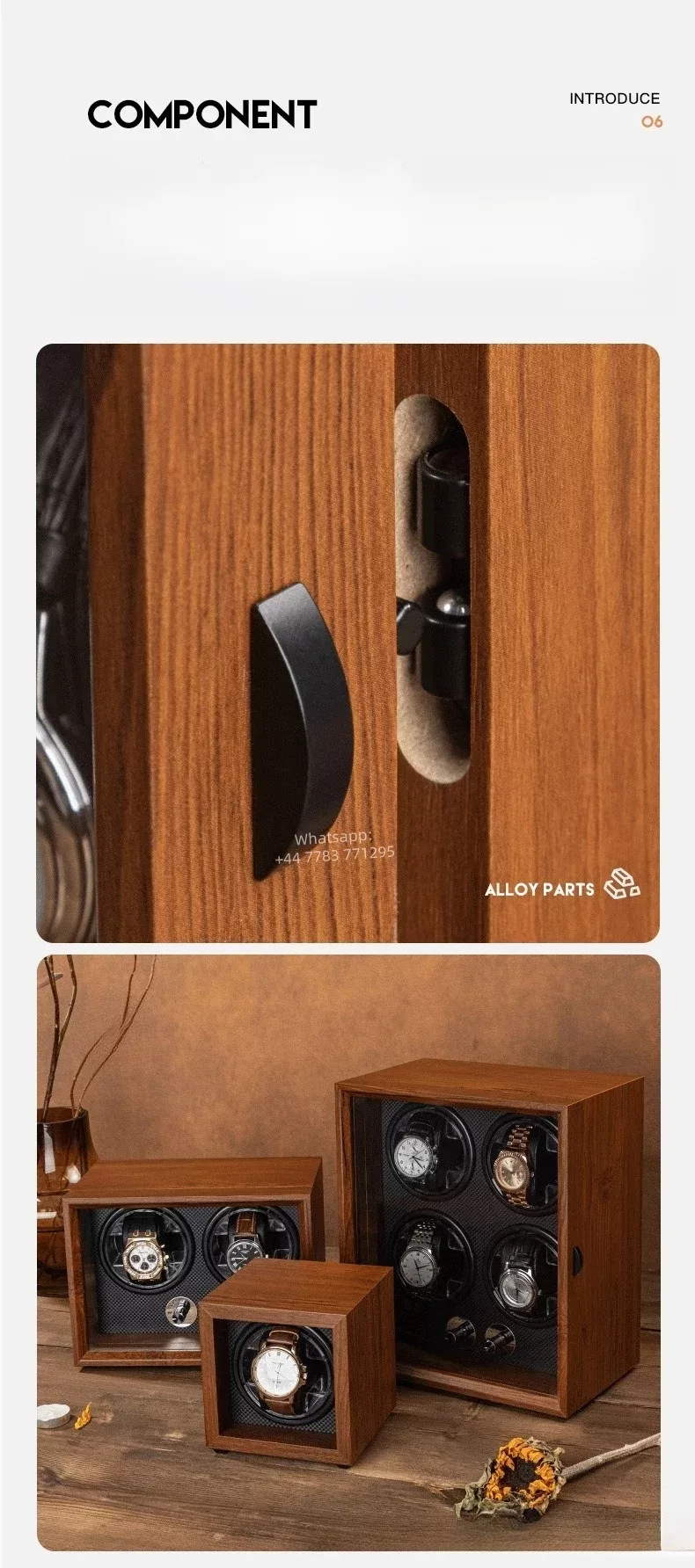 Luxury 1,2,4,6-Slot Wooden Automatic Watch Winder Box with Clear Glass Display, Custom ... - SKU LAWW0855 - UGI Packaging