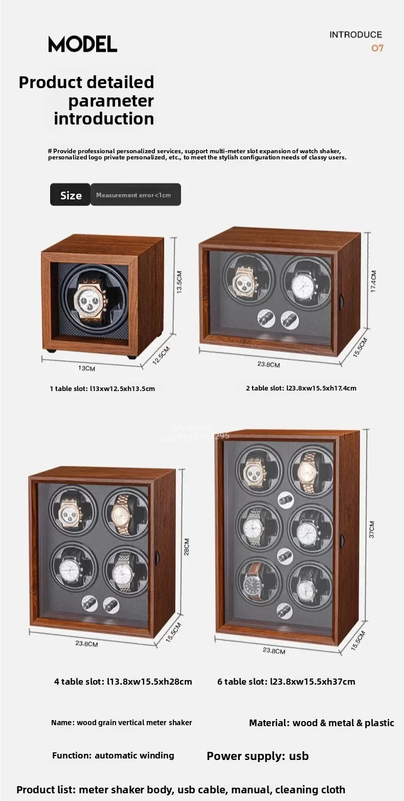 Luxury 1,2,4,6-Slot Wooden Automatic Watch Winder Box with Clear Glass Display, Custom ... - SKU LAWW0855 - UGI Packaging