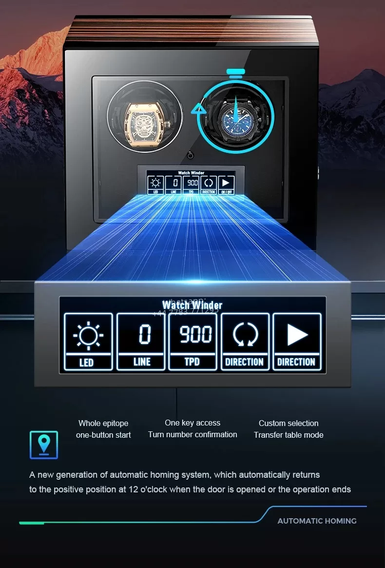 Luxury 4-Slot Automatic Watch Winder with Silent Mabuchi Motor, Touch Screen Display, W... - SKU LAWW1026 - UGI Packaging