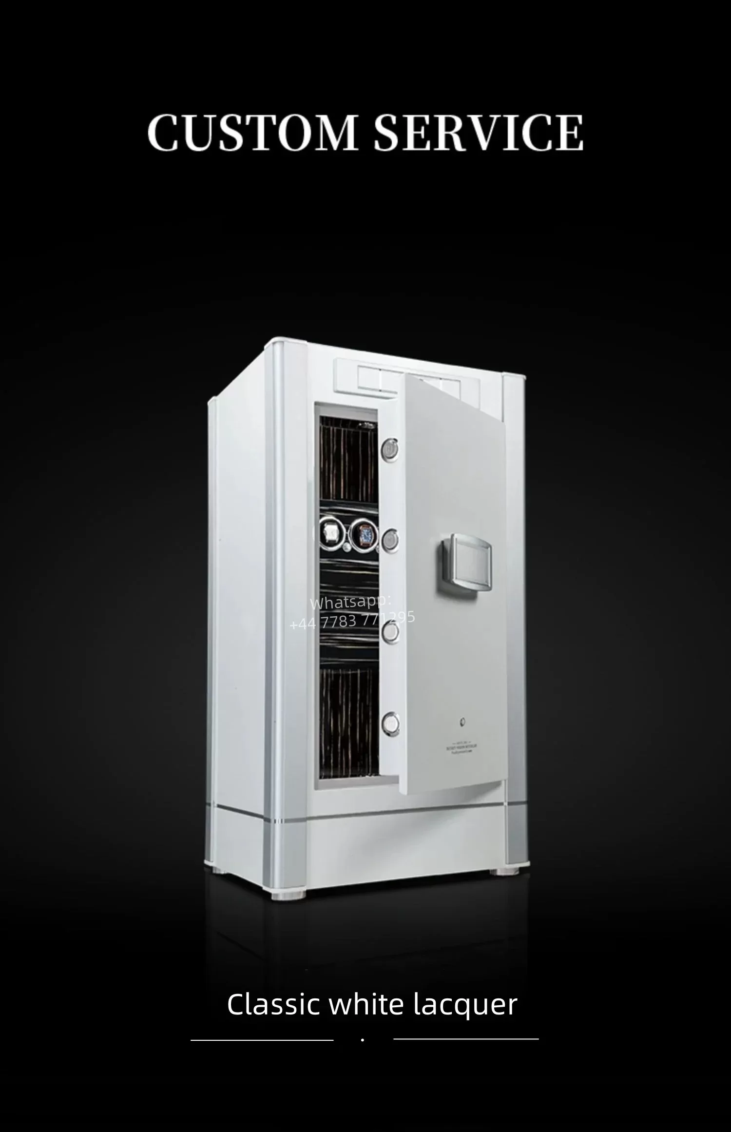 Luxury Leather Watch Winder Safe with 4-Slot Storage, Fingerprint Unlock, Fireproof &am... - SKU LAWW1820 - UGI Packaging