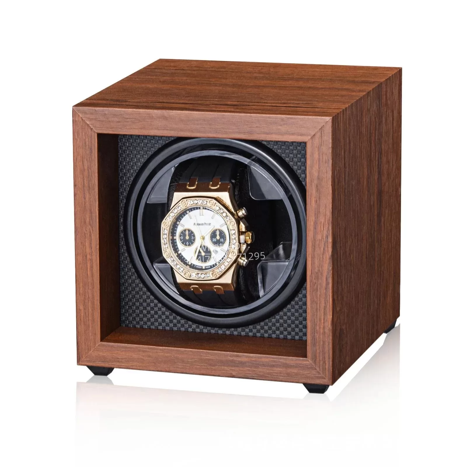 Luxury 1,2,4,6-Slot Wooden Automatic Watch Winder Box with Clear Glass Display, Custom Logo Option, Multi-Position Independent Rotators, Control Knobs, Safe Storage Case with EPR France Certified Eco Packaging - 图片 16