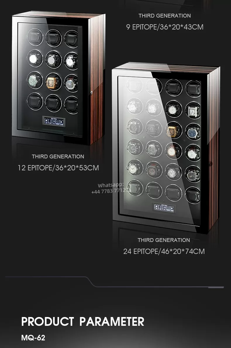 Luxury 4-Slot Automatic Watch Winder with Silent Mabuchi Motor, Touch Screen Display, W... - SKU LAWW1026 - UGI Packaging
