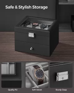 5-slot EVA hard shell watch travel case waterproof velvet lining YKK zipper UGI Packaging