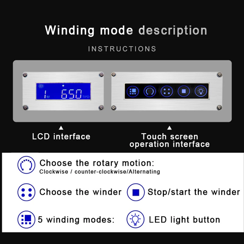 Automatic Watch Winder Safe Box with 6/9/12 Slots, Intelligent Rotation Programs 650–1950 TPD, Carbon Steel Hidden Strongbox with Fingerprint Unlock, Digital Code, Key Access, Alarm and Security Glass 5