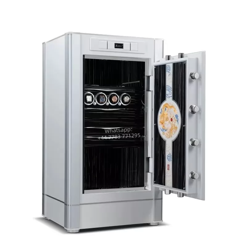 Luxury Leather Watch Winder Safe with 4-Slot Storage, Fingerprint Unlock, Fireproof &am... - SKU LAWW1820 - UGI Packaging