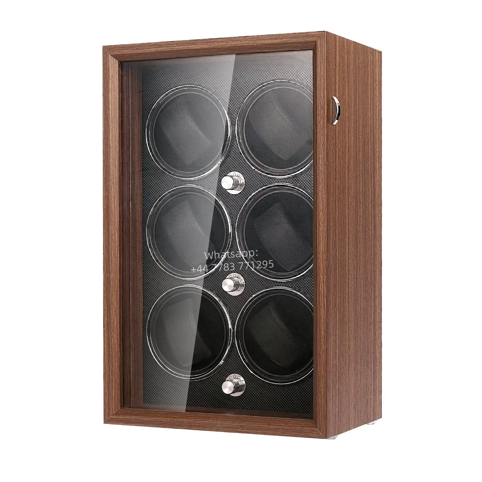 Luxury 1,2,4,6-Slot Wooden Automatic Watch Winder Box with Clear Glass Display, Custom Logo Option, Multi-Position Independent Rotators, Control Knobs, Safe Storage Case with EPR France Certified Eco Packaging - 图片 15