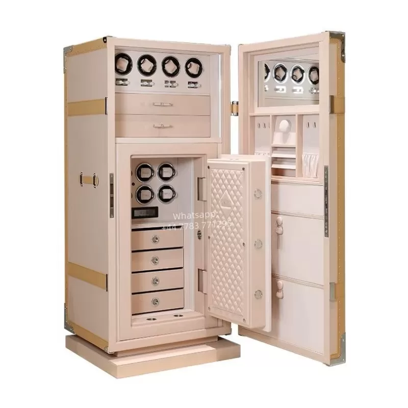 Luxury Fingerprint Safe with Double Watch Winder for 4/6/8/12/24 Timepieces, Fireproof Jewelry and Cash Cabinet, Secure Storage for Gold, Patents and Valuables, OEM & ODM Orders Supported - 图片 18