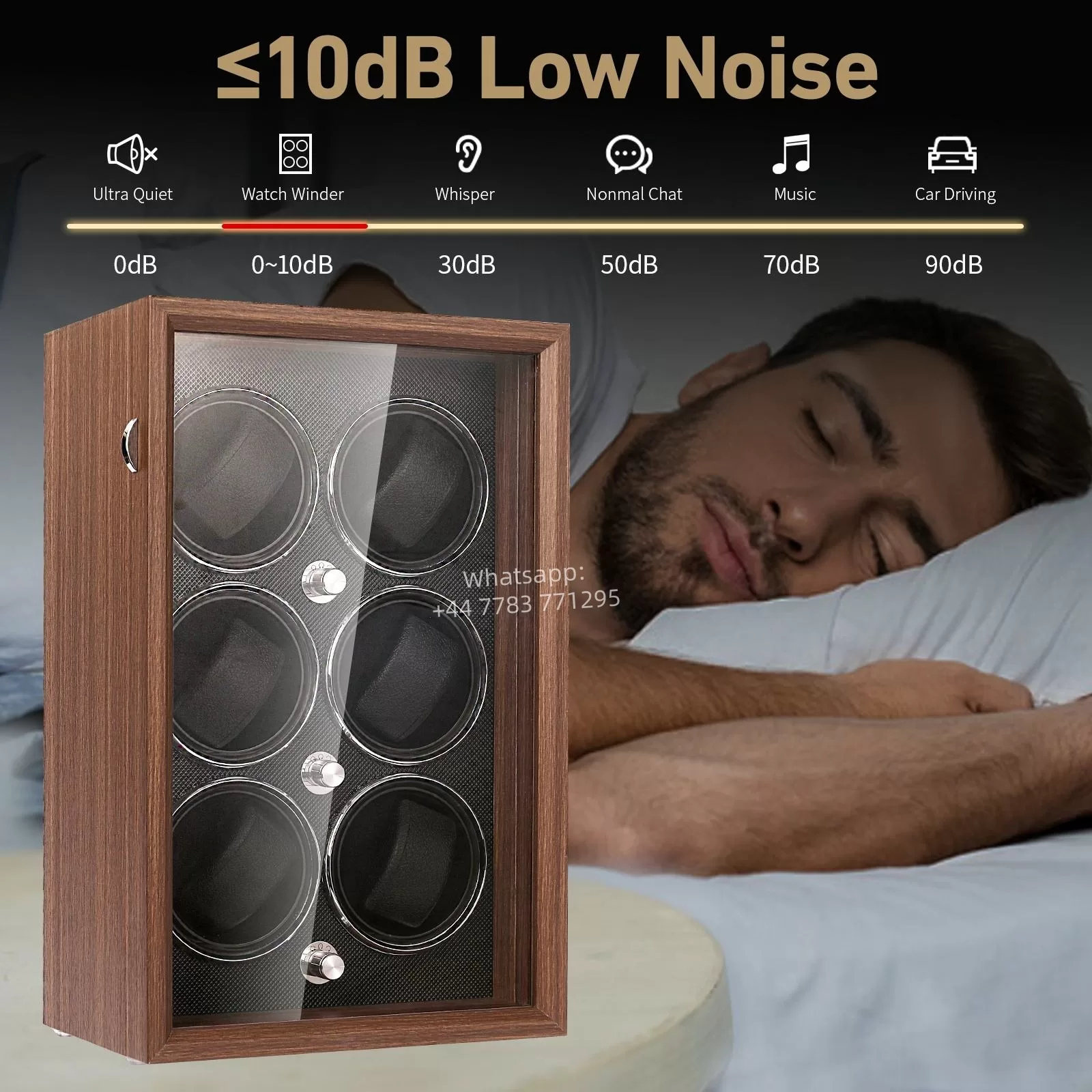Luxury 1,2,4,6-Slot Wooden Automatic Watch Winder Box with Clear Glass Display, Custom ... - SKU LAWW0855 - UGI Packaging