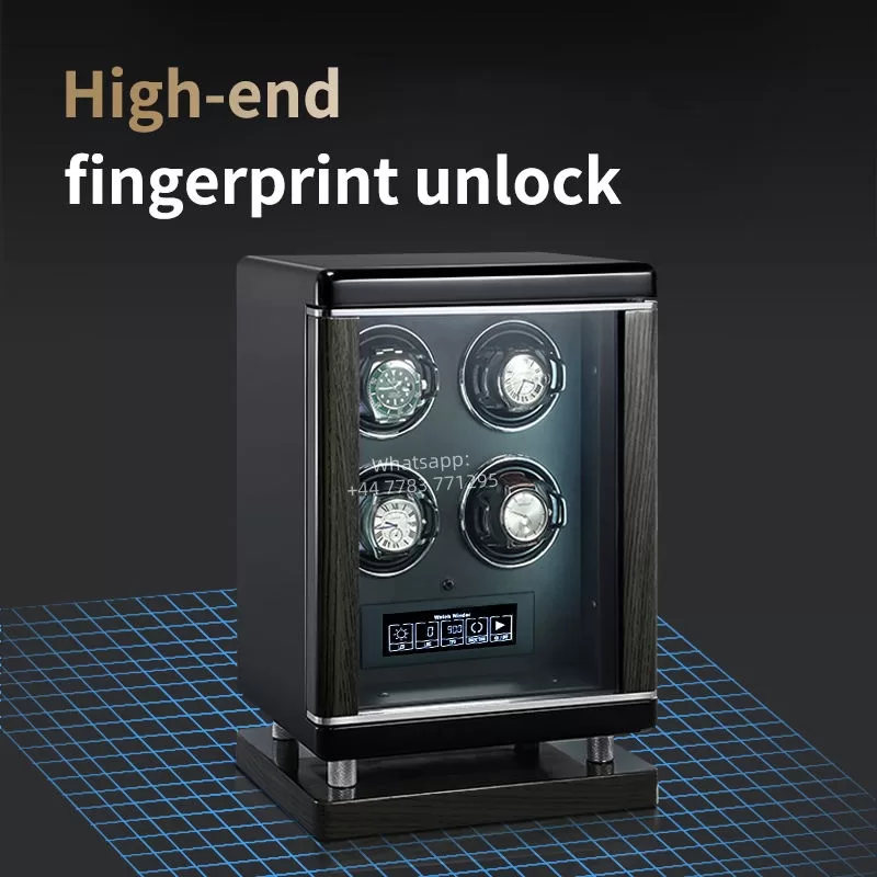 Luxury Wooden Automatic Watch Winder Safe Box with LCD Display, Fingerprint Unlock, 2,3,4,6,8,9,12 Slots for Mechanical Watches, Jewelry and Money Storage, Secure Biometric Shaker with Fireproof Protection - 图片 11