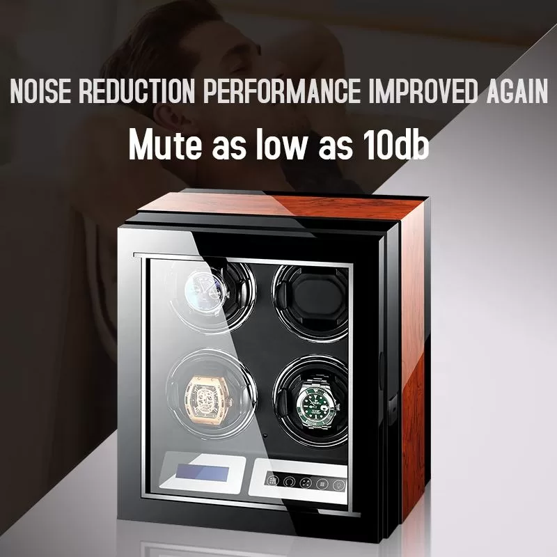 Luxury 4-Slot Automatic Watch Winder with Silent Mabuchi Motor, Touch Screen Display, W... - SKU LAWW1026 - UGI Packaging