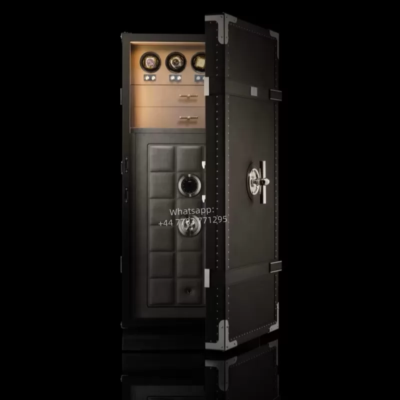 Luxury Fingerprint Safe with Double Watch Winder for 4/6/8/12/24 Timepieces, Fireproof ... - SKU LAWW1642 - UGI Packaging