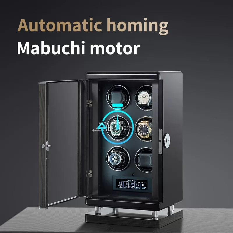 Luxury Wooden Automatic Watch Winder Safe Box with LCD Display, Fingerprint Unlock, 2,3,4,6,8,9,12 Slots for Mechanical Watches, Jewelry and Money Storage, Secure Biometric Shaker with Fireproof Protection - 图片 12
