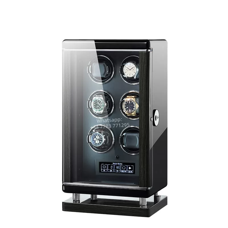 Luxury Wooden Automatic Watch Winder Safe Box with LCD Display, Fingerprint Unlock, 2,3,4,6,8,9,12 Slots for Mechanical Watches, Jewelry and Money Storage, Secure Biometric Shaker with Fireproof Protection - 图片 2