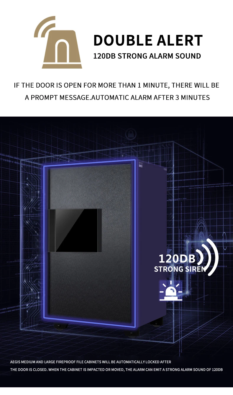 Luxury Fireproof Watch Winder Safe Cabinet, Steel Strongbox with Digital Touch Lock, Fingerprint Option, Anti-Theft Structure, Large Capacity for Jewelry, Gun, and Intelligent Home Storage Solutions 7