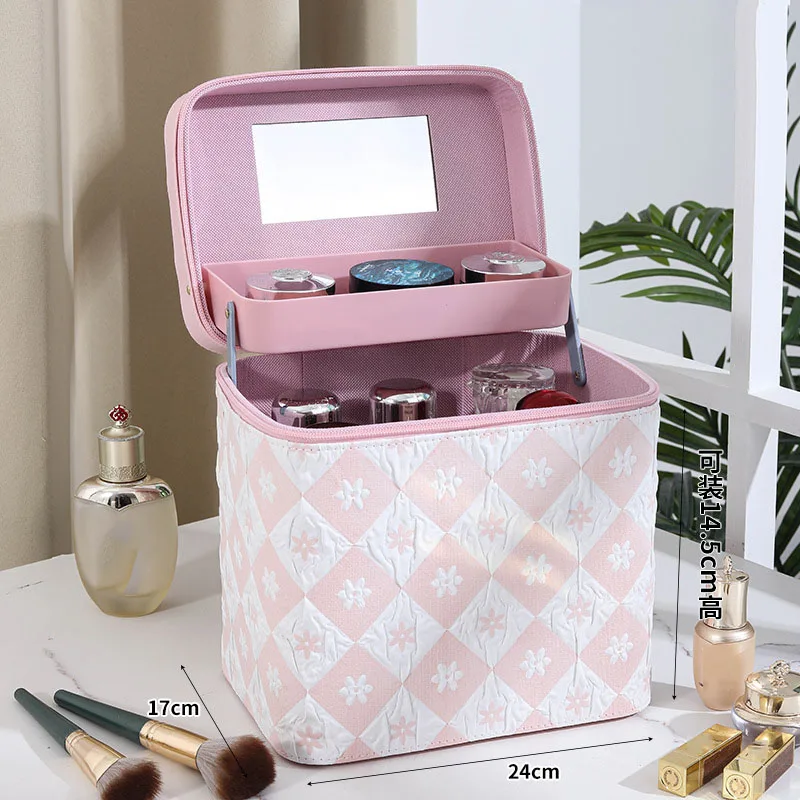 Travel Makeup Organizer 👜 Large Capacity Women’s PU Leather Travel Makeup Bag – Portable Cosmetic Organizer for Cosmetics, Toiletries, Skincare, and Jewelry – Multi-Use Storage Box for Travel, Work, Daily Use, and Gifts 8