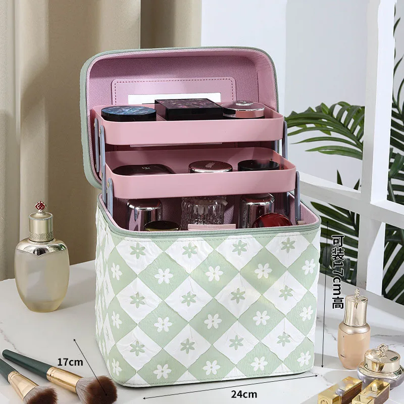 Travel Makeup Organizer 👜 Large Capacity Women’s PU Leather Travel Makeup Bag – Portable Cosmetic Organizer for Cosmetics, Toiletries, Skincare, and Jewelry – Multi-Use Storage Box for Travel, Work, Daily Use, and Gifts - 图片 3