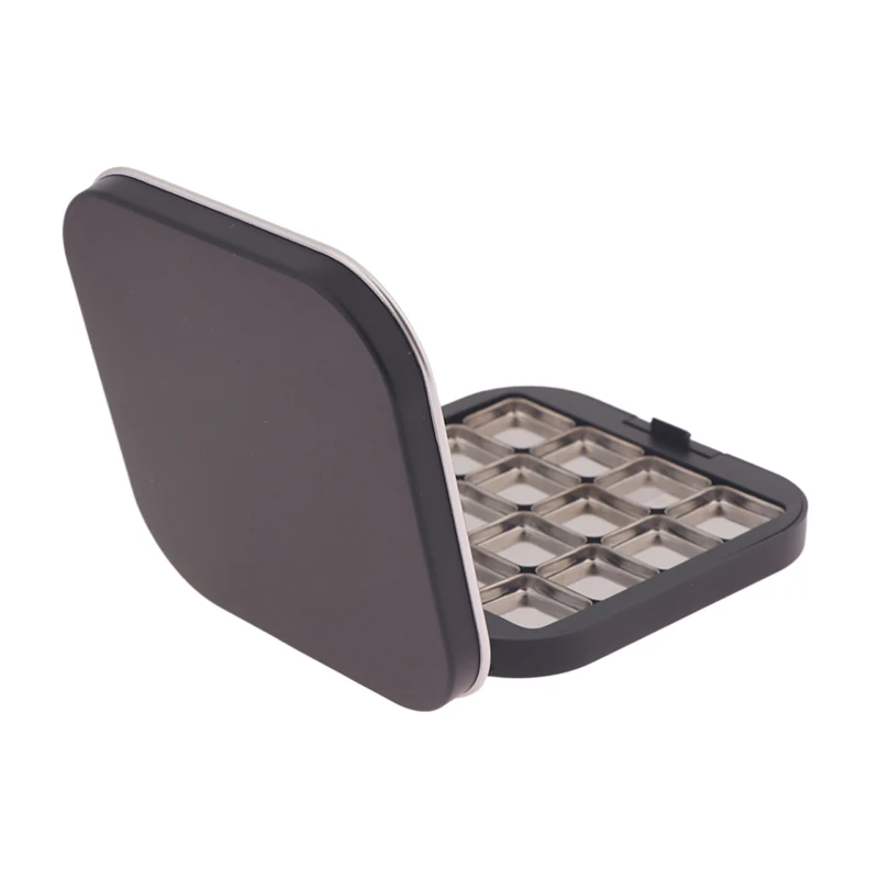 Matte Black Empty Magnetic Eyeshadow Palette, Refillable Makeup Case with Mirror and 16 Pans, Portable DIY Eye Shadow Organizer Storage Box for Pressed Powder, Blush, Lip Gloss, Beginners 4