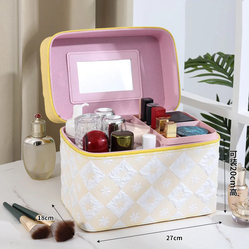 Travel Makeup Organizer 👜 Large Capacity Women’s PU Leather Travel Makeup Bag – Portable Cosmetic Organizer for Cosmetics, Toiletries, Skincare, and Jewelry – Multi-Use Storage Box for Travel, Work, Daily Use, and Gifts - 图片 6