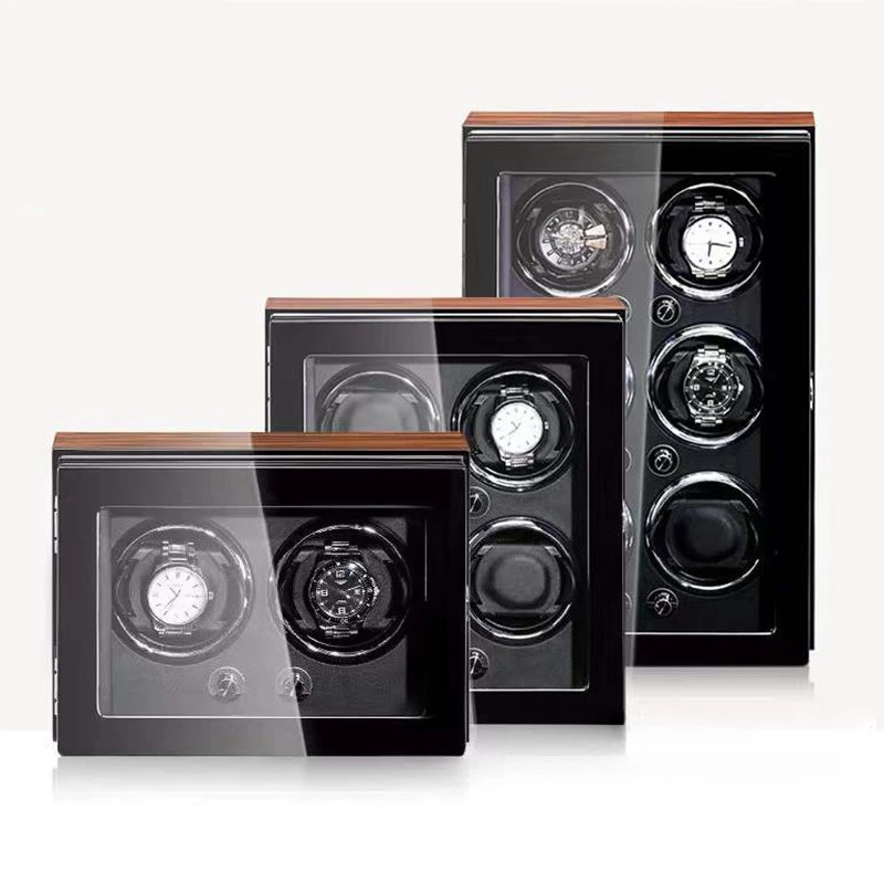 Large Capacity Automatic Watch Winder Cabinet with Piano Lacquer Finish, Rectangular Wooden Multifunction Storage Box for Mechanical Watches, Jewelry & Timepieces, OEM/ODM Customizable, CE Certified