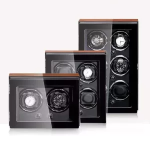 Large Capacity Automatic Watch Winder Cabinet with Piano Lacquer Finish, Rectangular Wooden Multifunction Storage Box for Mechanical Watches, Jewelry & Timepieces, OEM/ODM Customizable, CE Certified