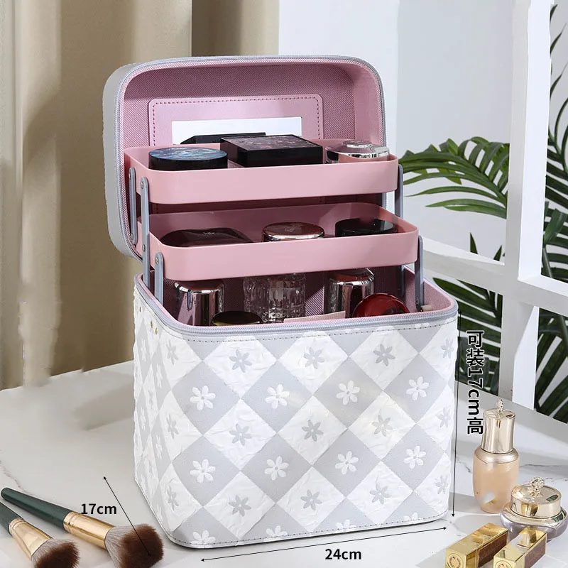 Travel Makeup Organizer 👜 Large Capacity Women’s PU Leather Travel Makeup Bag – Portable Cosmetic Organizer for Cosmetics, Toiletries, Skincare, and Jewelry – Multi-Use Storage Box for Travel, Work, Daily Use, and Gifts - 图片 2