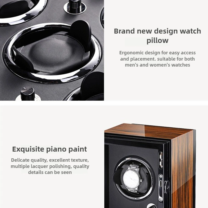 Large Capacity Automatic Watch Winder Cabinet with Piano Lacquer Finish, Rectangular Wooden Multifunction Storage Box for Mechanical Watches, Jewelry & Timepieces, OEM/ODM Customizable, CE Certified 5