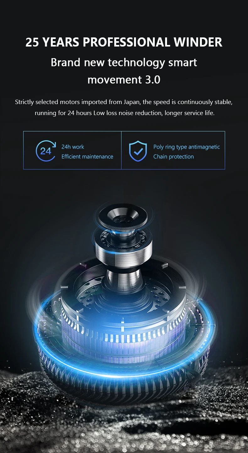 Luxury 24-30 Slot Automatic Watch Winder Safe Box with Fingerprint Lock, Touch Screen, Remote Control, Suede Interior, Water and Shock Resistant MDF Case, Sustainable Storage Cabinet for Watch Collectors 5