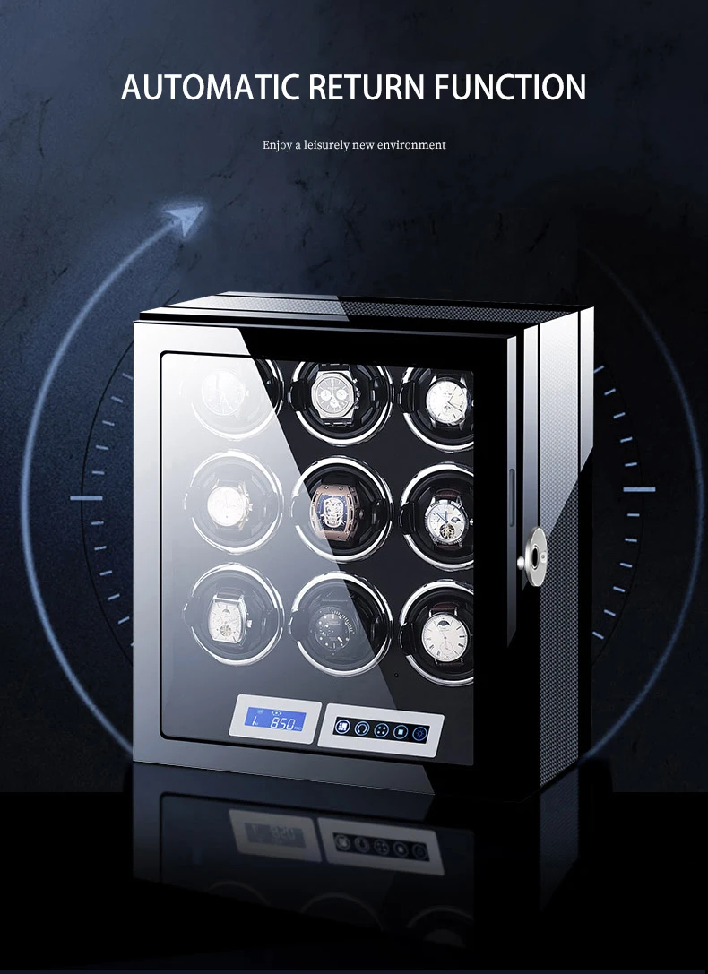 Luxury 24-30 Slot Automatic Watch Winder Safe Box with Fingerprint Lock, Touch Screen, Remote Control, Suede Interior, Water and Shock Resistant MDF Case, Sustainable Storage Cabinet for Watch Collectors 13