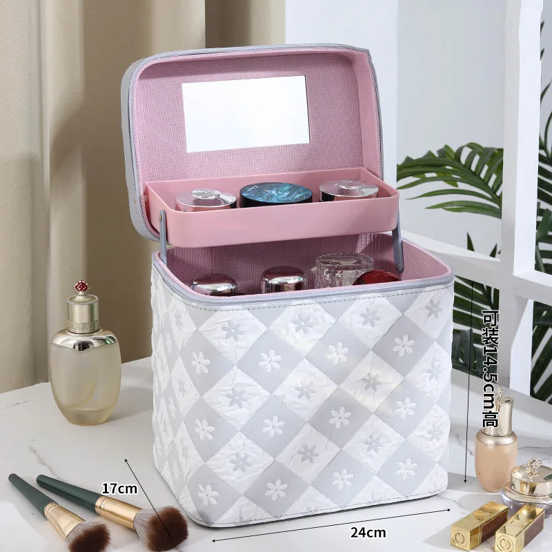 Travel Makeup Organizer 👜 Large Capacity Women’s PU Leather Travel Makeup Bag – Portable Cosmetic Organizer for Cosmetics, Toiletries, Skincare, and Jewelry – Multi-Use Storage Box for Travel, Work, Daily Use, and Gifts 7