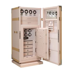 Luxury Fingerprint Safe with Double Watch Winder for 4/6/8/12/24 Timepieces, Fireproof Jewelry and Cash Cabinet, Secure Storage for Gold, Patents and Valuables, OEM & ODM Orders Supported