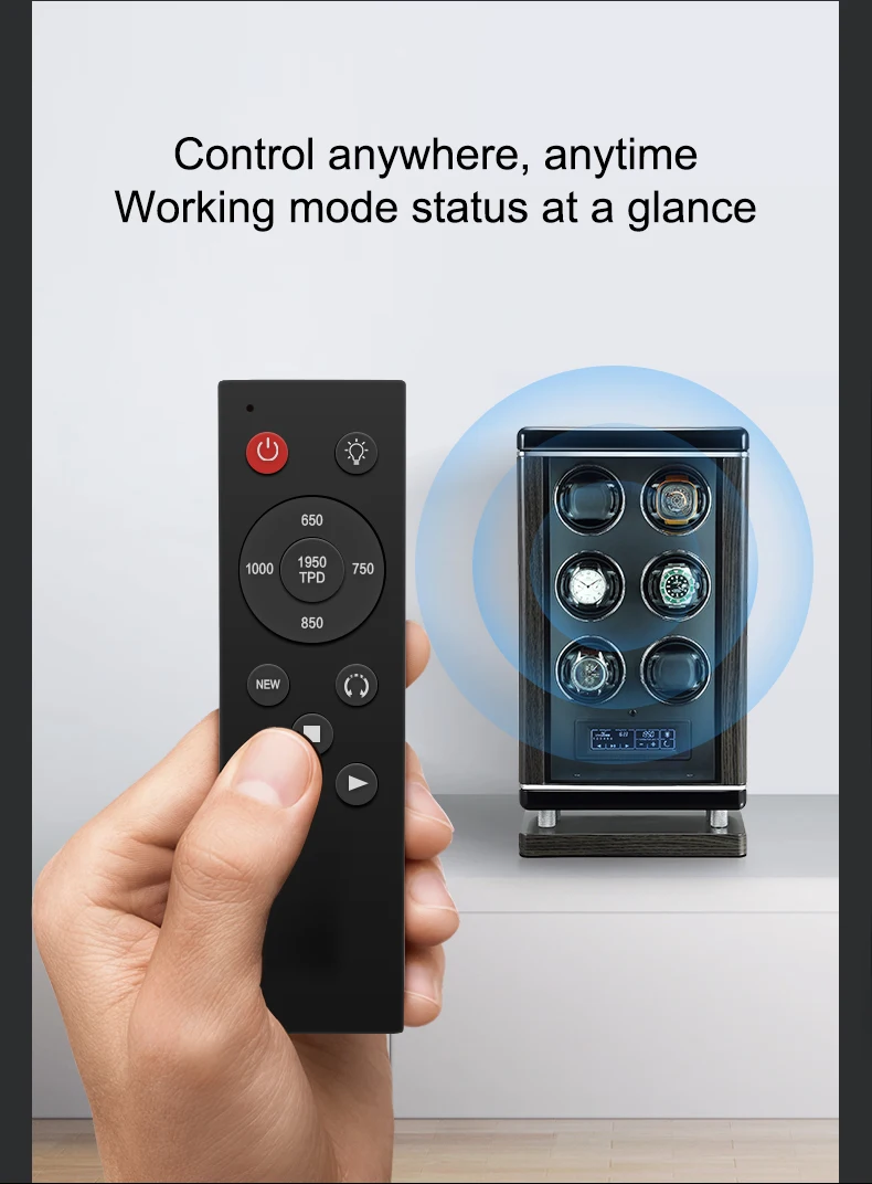 Luxury Wooden Automatic Watch Winder Safe Box with LCD Display, Fingerprint Unlock, 2,3,4,6,8,9,12 Slots for Mechanical Watches, Jewelry and Money Storage, Secure Biometric Shaker with Fireproof Protection 8