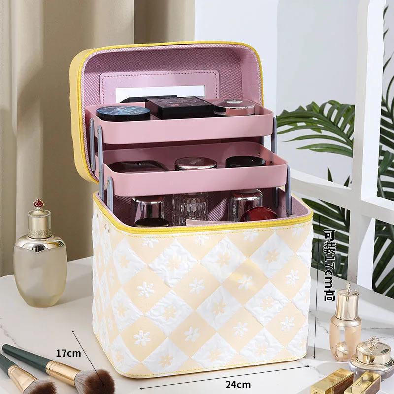 Travel Makeup Organizer 👜 Large Capacity Women’s PU Leather Travel Makeup Bag – Portable Cosmetic Organizer for Cosmetics, Toiletries, Skincare, and Jewelry – Multi-Use Storage Box for Travel, Work, Daily Use, and Gifts - 图片 13