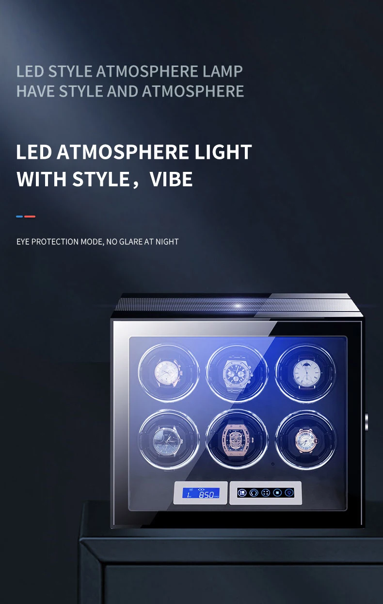 Luxury 24-30 Slot Automatic Watch Winder Safe Box with Fingerprint Lock, Touch Screen, Remote Control, Suede Interior, Water and Shock Resistant MDF Case, Sustainable Storage Cabinet for Watch Collectors 6