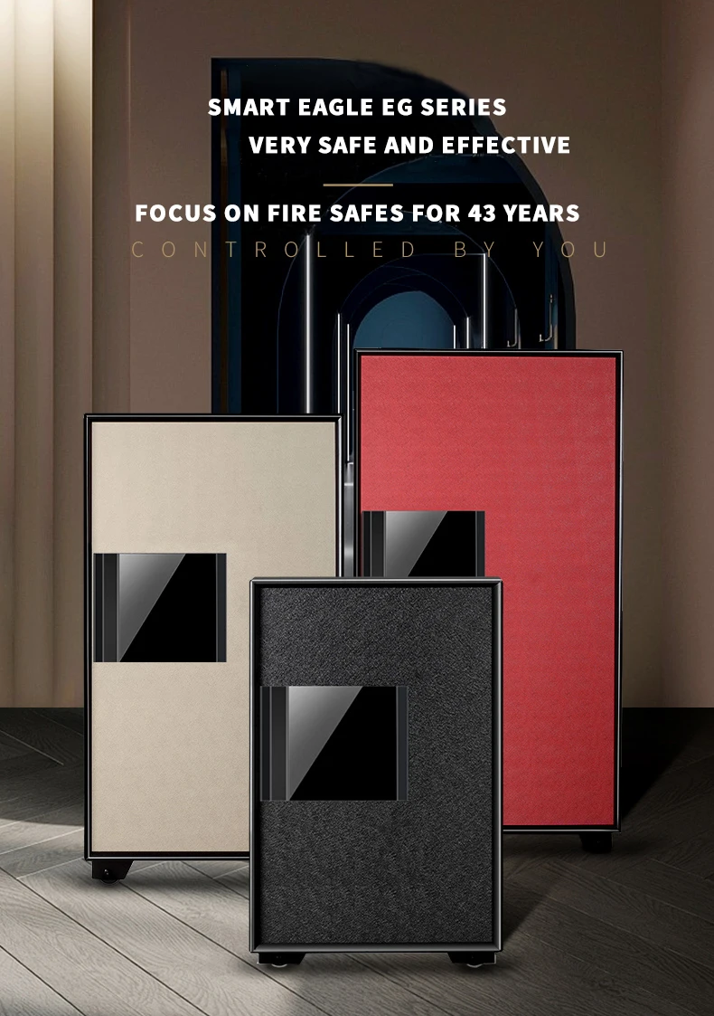 Luxury Fireproof Watch Winder Safe Cabinet, Steel Strongbox with Digital Touch Lock, Fingerprint Option, Anti-Theft Structure, Large Capacity for Jewelry, Gun, and Intelligent Home Storage Solutions