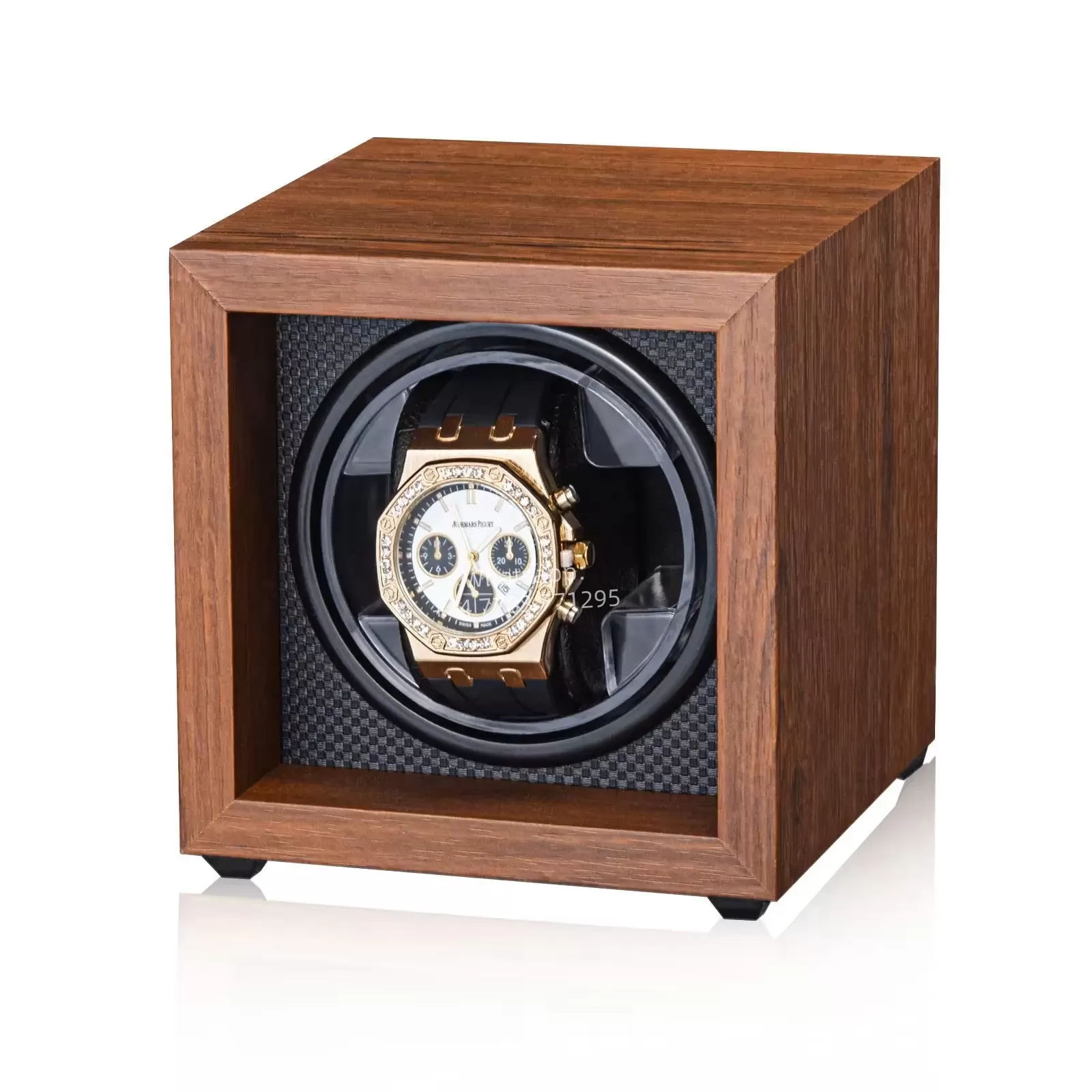 Luxury 1,2,4,6-Slot Wooden Automatic Watch Winder Box with Clear Glass Display, Custom Logo Option, Multi-Position Independent Rotators, Control Knobs, Safe Storage Case with EPR France Certified Eco Packaging - 图片 10