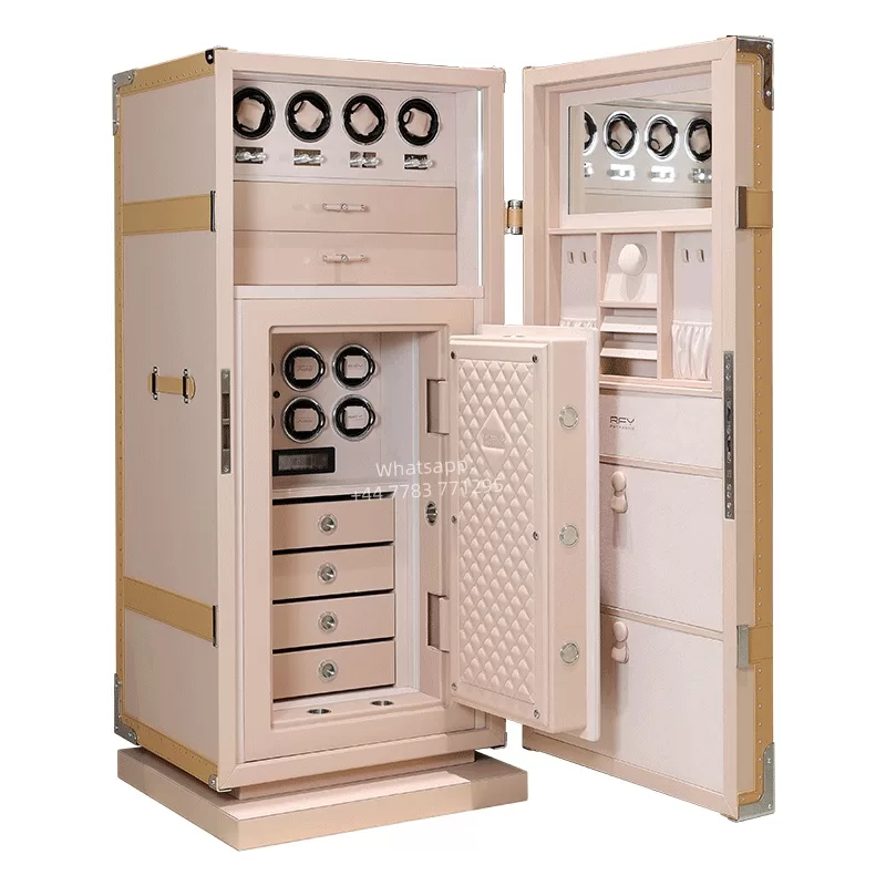 Luxury Fingerprint Safe with Double Watch Winder for 4/6/8/12/24 Timepieces, Fireproof ... - SKU LAWW1642 - UGI Packaging